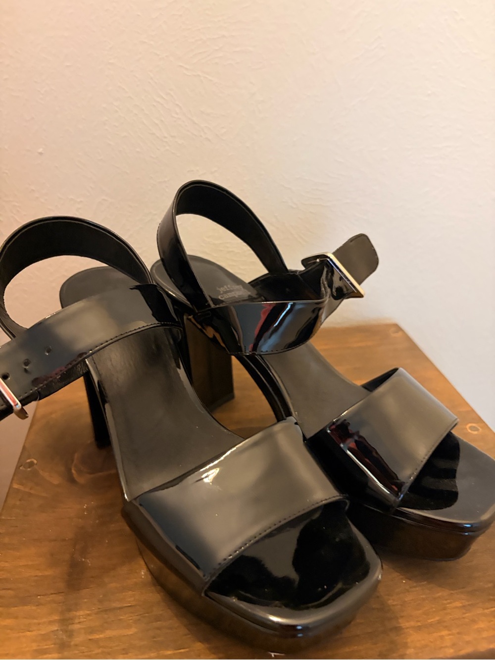 Jeffery Campbell Black Patent Platform Sandals - Women's Heeled Sandals